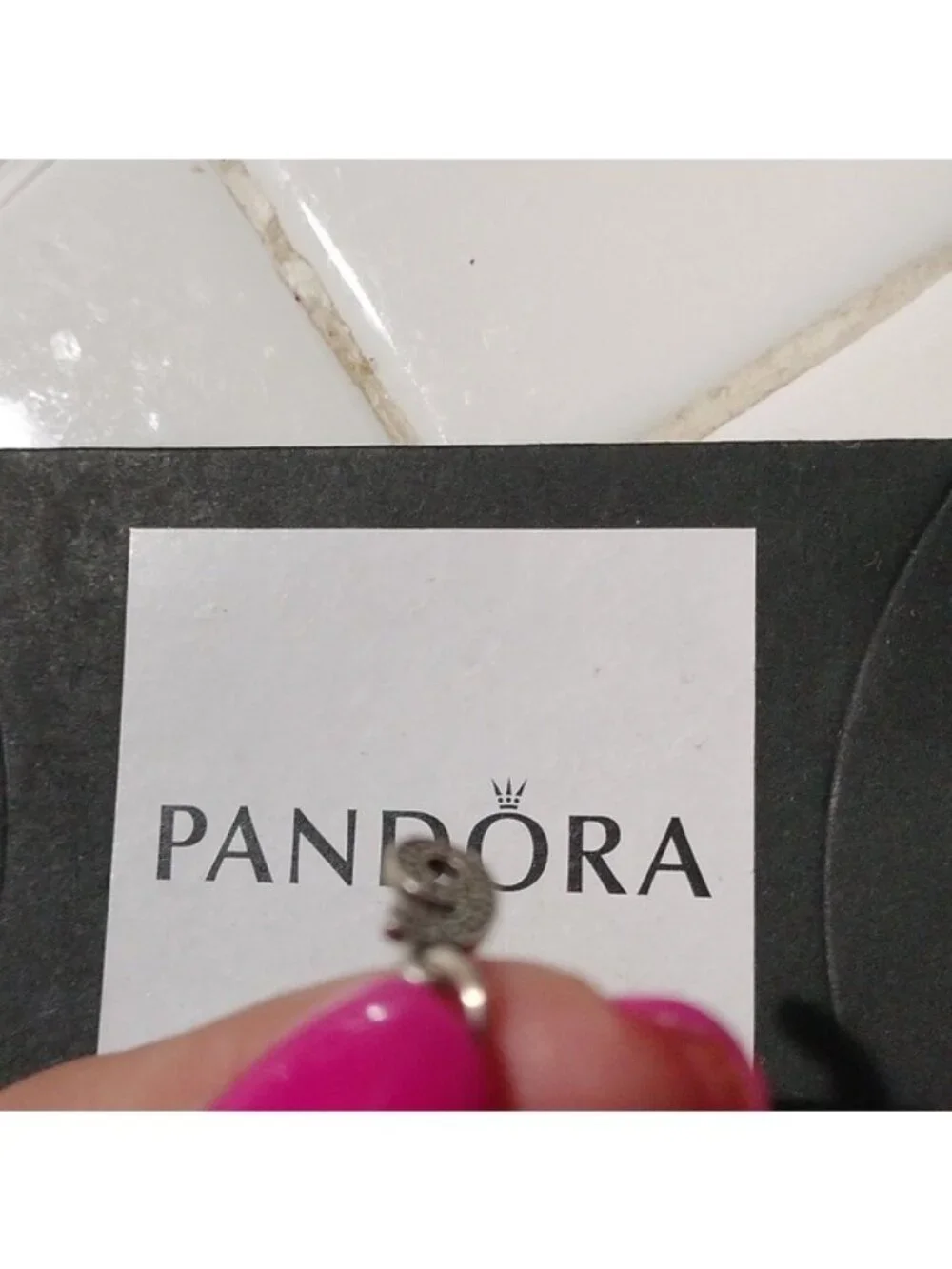 Pandora Retired Sterling Silver Number Six Dangle with Clear Zirconia - 791344CZ